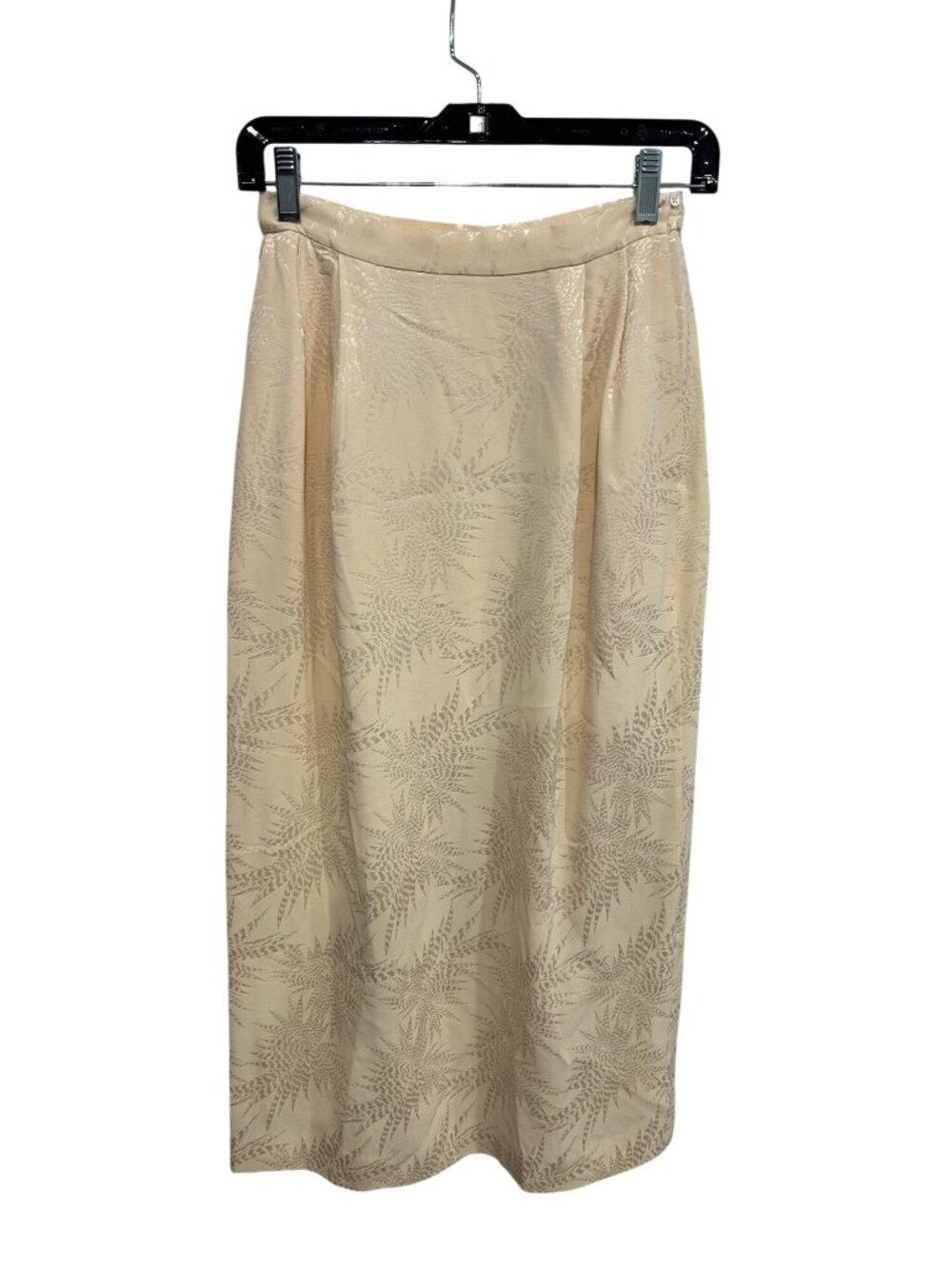 Vintage Beige Botanical Jacquard High Waist Maxi Skirt Naturecore Retro